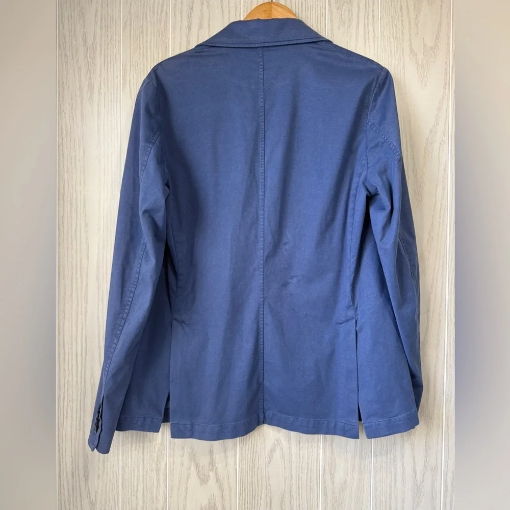 RYE 51 Italian Soft Fleece Blue Blazer Dyed Accoppiato Jacket Size 52 MSRP $548